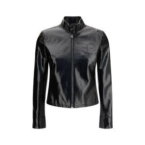 Courrèges Black Cotton Full-Length Women's Jacket